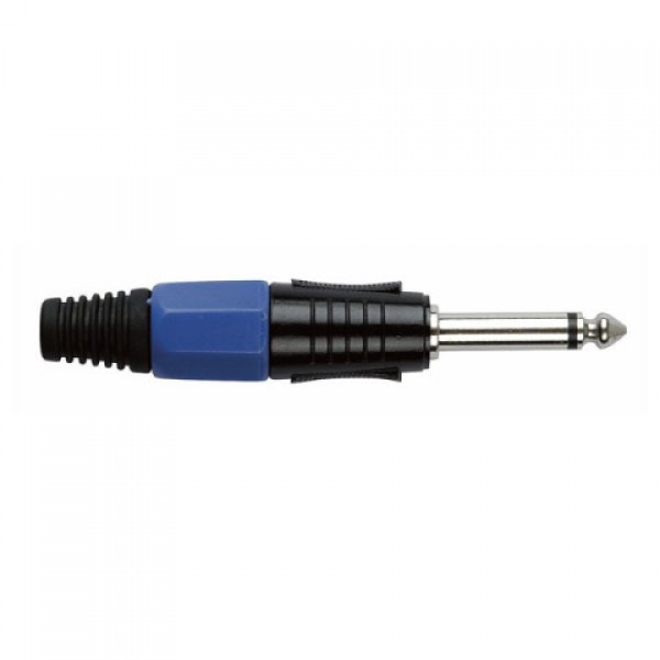 JMK-102BU JACKPLUG 6.3 MONO ZWART MET BLAUWE EINDDOP DAP AUDIO