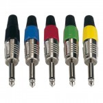 JMK-102NU JACKPLUG 6.3 MONO NIKKEL MET BLAUWE EINDDOP DAP AUDIO 