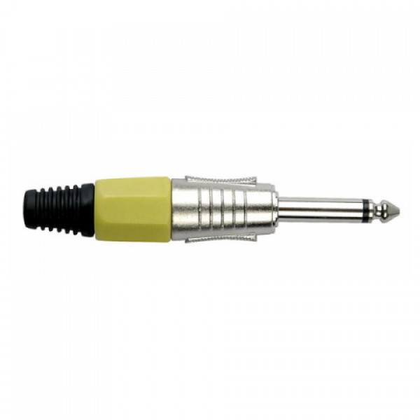 JMK-102NY JACKPLUG 6.3 MONO NICKEL WITH YELLOW ENDCAP DAP AUDIO 