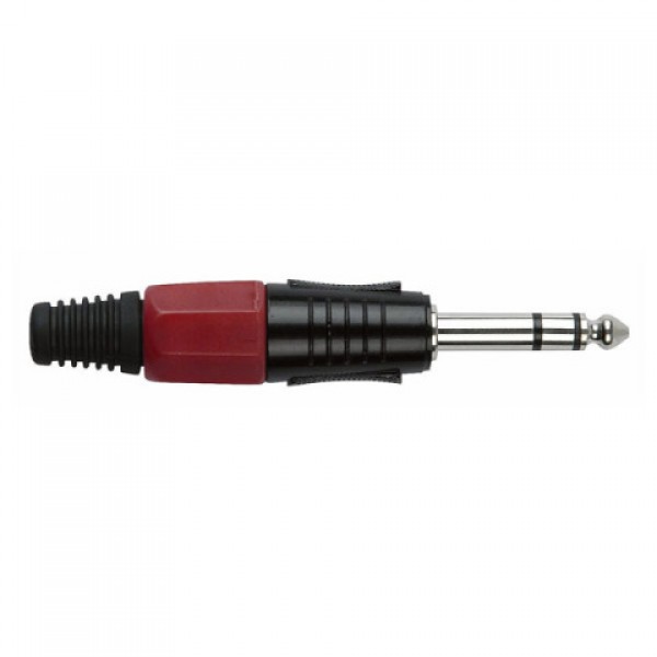 JMK-103BR JACKPLUG 6.3 STEREO BLACK WITH RED ENDCAP DAP AUDIO 