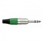 DAP JACKPLUG 6.3 STEREO NIKKEL WITH GREEN ENDCAP