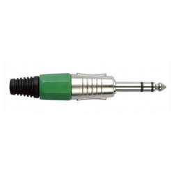 DAP JACKPLUG 6.3 STEREO NIKKEL WITH GREEN ENDCAP