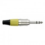 DAP JACKPLUG 6.3 STEREO NIKKEL WITH YELLOW ENDCAP