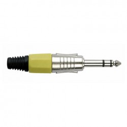 DAP JACKPLUG 6.3 STEREO NIKKEL WITH YELLOW ENDCAP