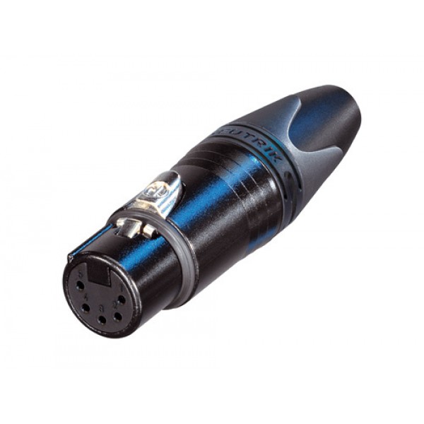 NEUTRIK CONNECTOR XLR 5P VROUW. ZWART SILVER CONTACTEN