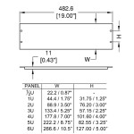 R1268/05UK RACKPANEEL 1/2U ZWART PENN ELCOM