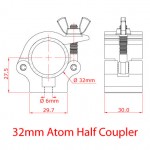 32 MM ATOM HALF COUPLER SILVER