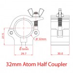 32 MM ATOM HALF COUPLER SILVER