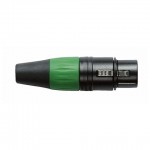 XLR CONNECTOR FEMALE, BLACK HOUSING - GREEN