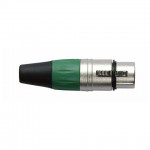 XLR CONNECTOR FEMALE, NICKEL HOUSING - GREEN