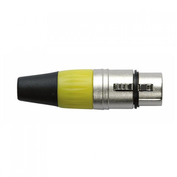 XLR CONNECTOR FEMALE, NICKEL HOUSING - YELLOW