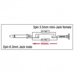 XGA11 JACK MONO MALE TO MINI JACK FEMALE DAP AUDIO