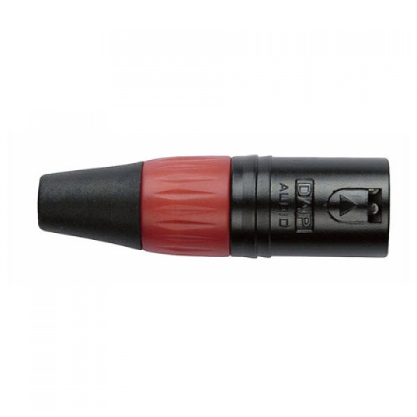 XLR CONNECTOR MALE, BLACK HOUSING - RED