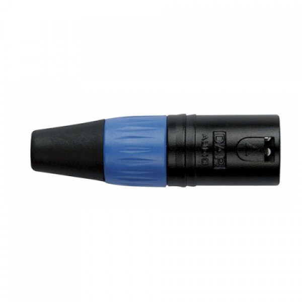 XLR CONNECTOR MALE, BLACK HOUSING - BLUE