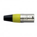 N-CON XLR PLUG 3 POLE NIKKEL MALE WITH YELLOW ENDCAP