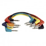 FL4130 DAP-AUDIO - 6 COLOURED UNBAL. PATCH MONO JACK 90° > MONO JACK 90° / 30CM