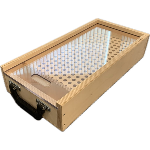 Case voor 200 x Trusspennen/Clips met Plexi Deksel